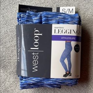 West loop seamless leggings space dye blue
